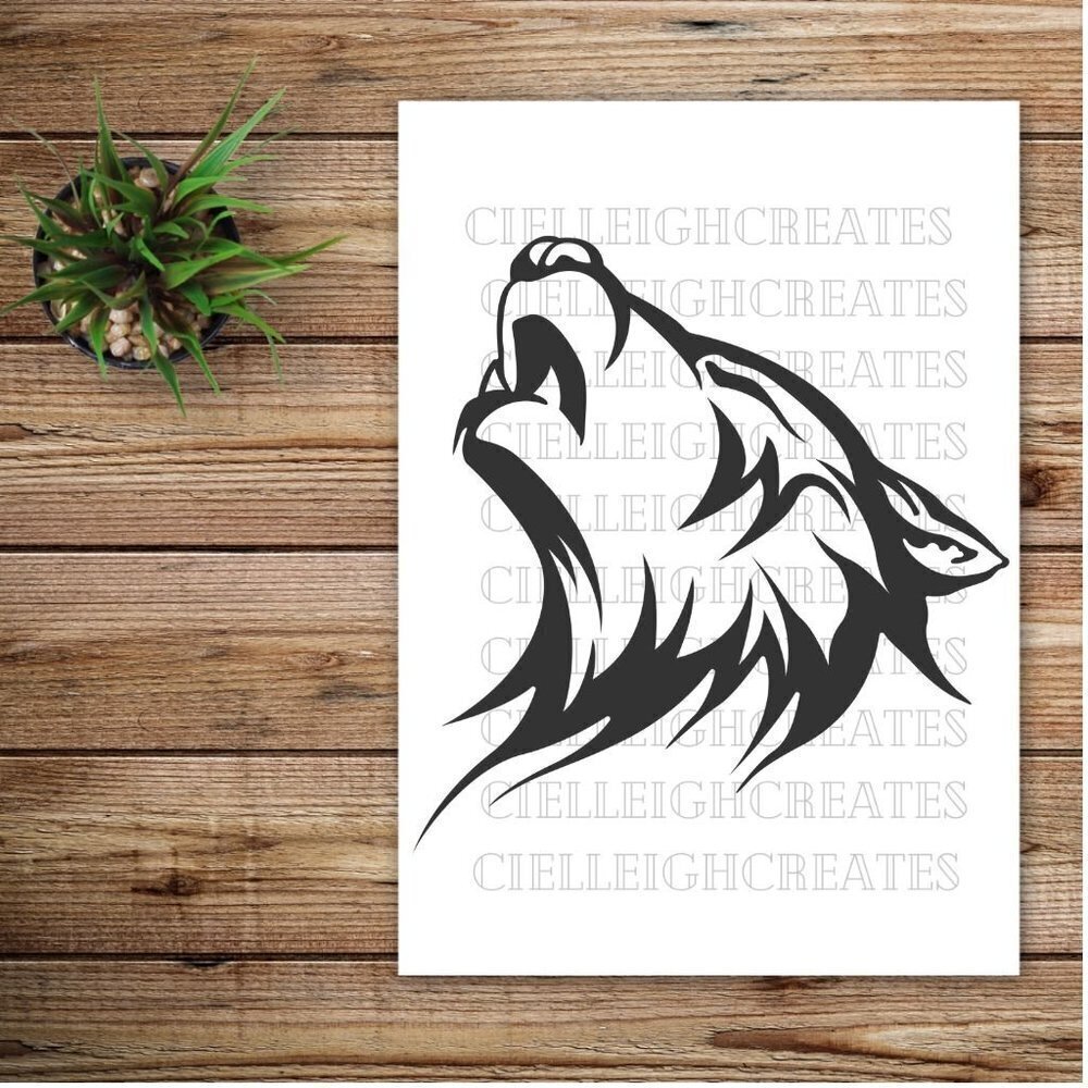 *2 for $20* Howling Wolf Head Vinyl Decal sticker Handcrafted